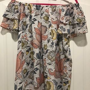 Loft Off The Shoulder Floral Top